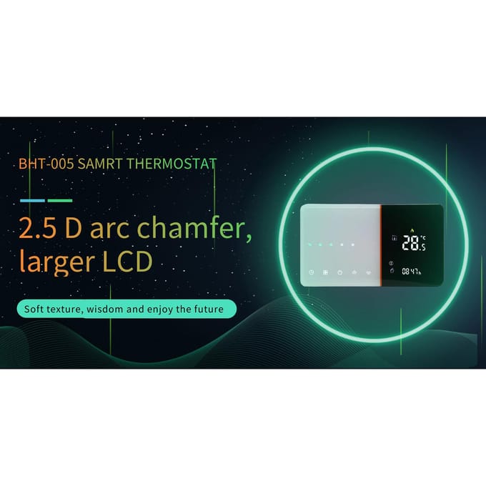 95-240V programmeerbare thermostaat 5+1+1 zes-periodes touchscreen LCD met achtergrondverlichting waterverwarming Non Wi-Fi Type black