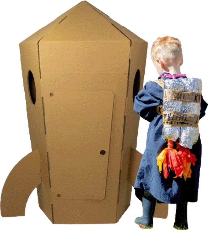 Kartonnen raket - 63 x 63 x 125 cm - Kartent