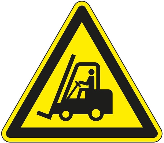 Waarschuwingsbord heftrucks, 200 mm - aluminium - W014