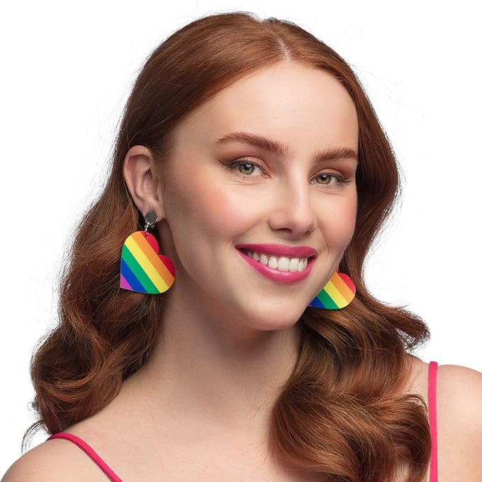 Boland - Paar oorbellen Pride Multi - Volwassenen - Vrouwen - - Progress - Regenboog - Hart