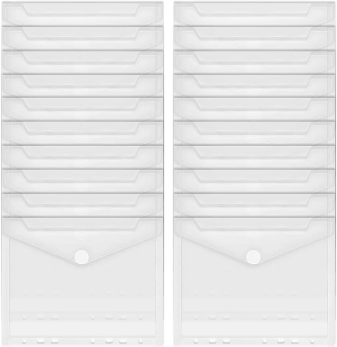 20 Stuks Documentenmapjes, A5 Heldere Plastic Mappen voor het Opslaan van Documenten en Bonnen, Ideaal voor Organisatie en Archivering