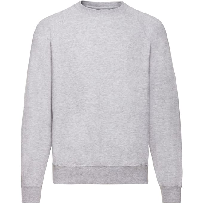 Fruit of the Loom Heren Klassiek Effen Raglan Sweatshirt (Heide Grijs)