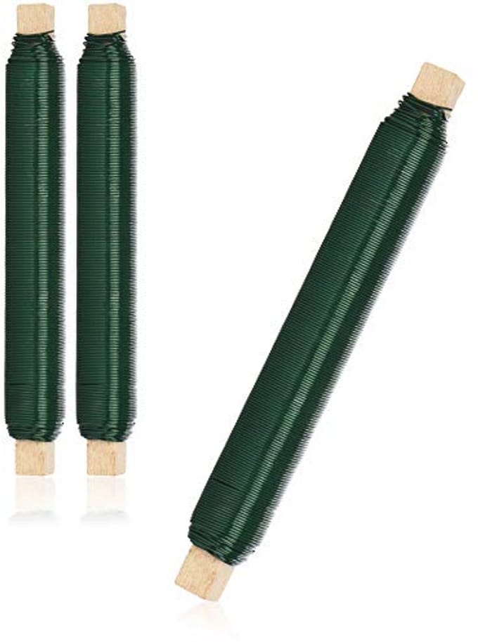 Bloemenwikkeldraad set - Groen binddraad op houten spoel - 0,65 mm - 180 g