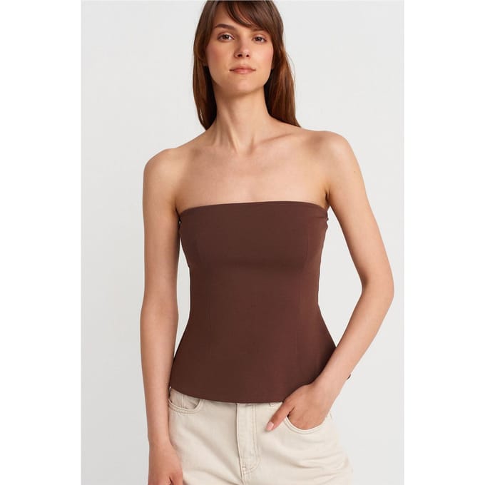 Strapless Slim-fit Bandeau Blouse