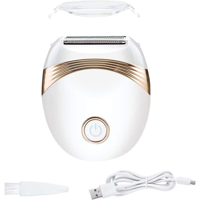Elektrisch Scheerapparaat Vrouw Bikini Trimmer Scheerapparaat Draadloos USB Oplaadbaar Nat en Droog Pijnloos wit