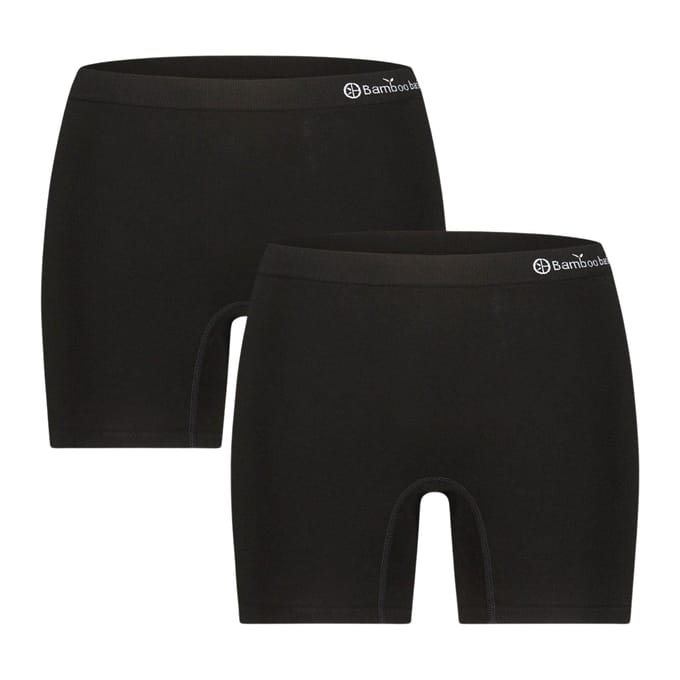 Bamboo Basics Dames Bamboe Seamless Boxershorts Selena (2-pack) - Zwart - Ondergoed Dames - Boxershort Dames - Maat M