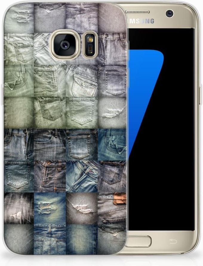 Silicone Back Cover Samsung Galaxy S7 Spijkerbroeken