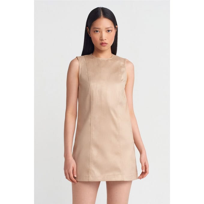 Mouwloze Faux Leather Mini-jurk