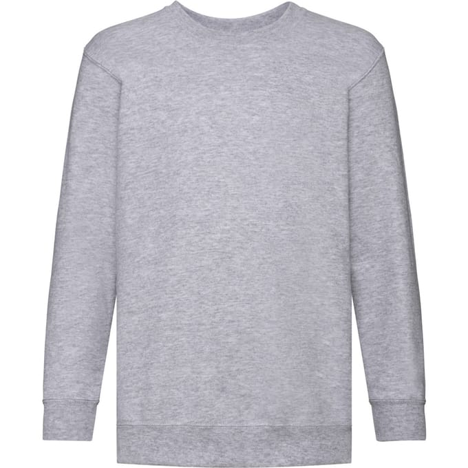 Fruit Of The Loom Childrens Unisex Set In Sleeve Sweatshirt (Heather Grijs)