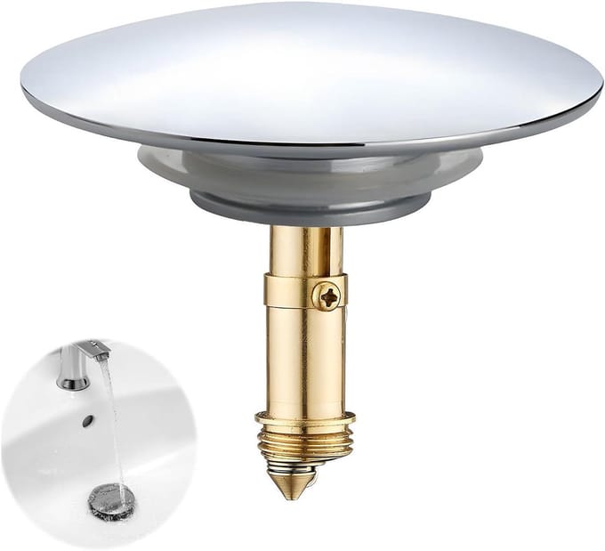 Afvoerstop - Pop-up stop Klep afvoer - Waterbeheer - Veermechanisme - 66 mm - Zilver