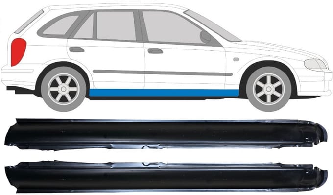 Volledige dorpel voor Mazda 323F BJ 1998-2004 / Links + Rechts / Set