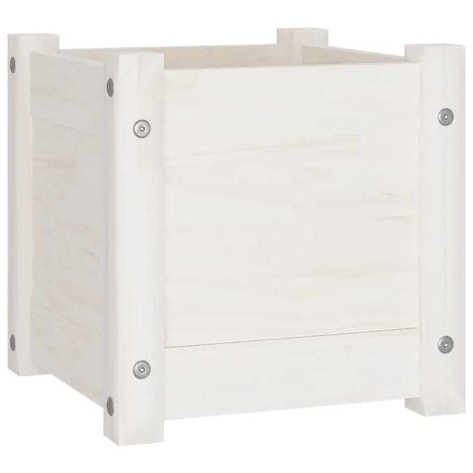 vidaXL - Plantenbak - 31x31x31 - cm - massief - grenenhout - wit