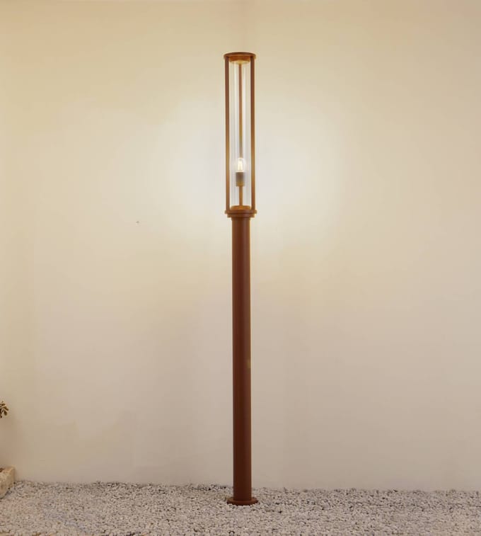 Lucande buitenlamp Alivaro, roestkleurig, 220 cm, E27, IP65