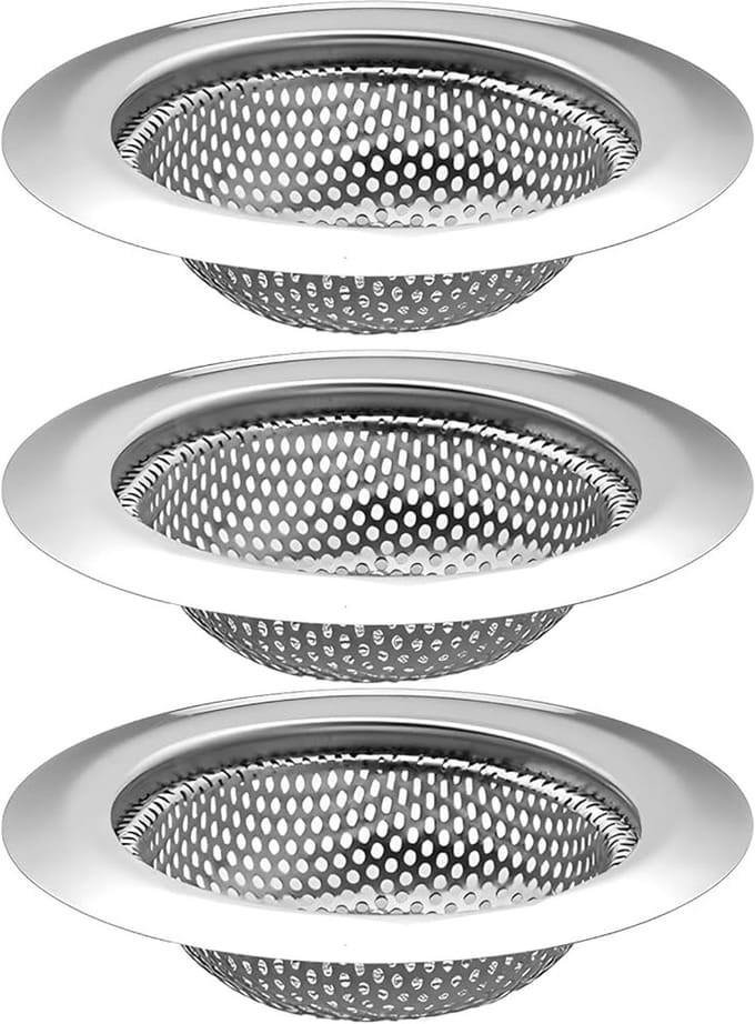 Set van 3 RVS Afvoerfilters voor Wastafel en Douche - Haar- en Vuilvanger