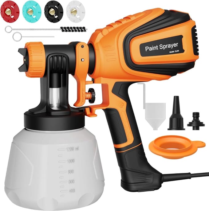 White-Label® Verfspuit - Verfspuiten Electrisch - Verfpistool - Oranje