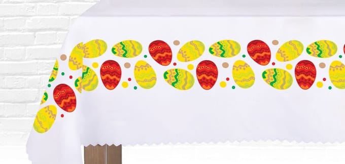 Tafelkleed Pasen 2026 maat 140 x 200 cm eieren decoratie Vrolijk Easter