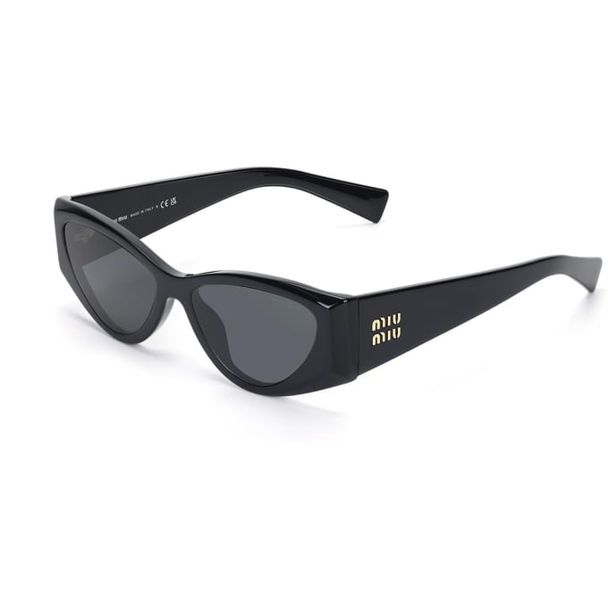 Miu Miu Logo Acetaat Onregelmatige Zonnebril Dames zonnebril Zwart SMU06Y_E1AB_F05S0_C_054 Basic Packaging-Eyeglass Case+Box