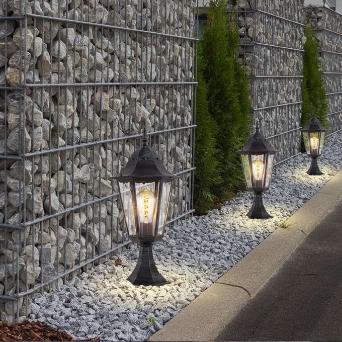 Rustieke vloerlamp buitenverlichting ALU IP44 basislamp lantaarn
