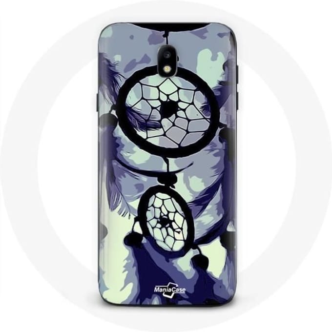 Coque pour Samsung Galaxy J7 2017 Attrape Rêve violet gris et Noir