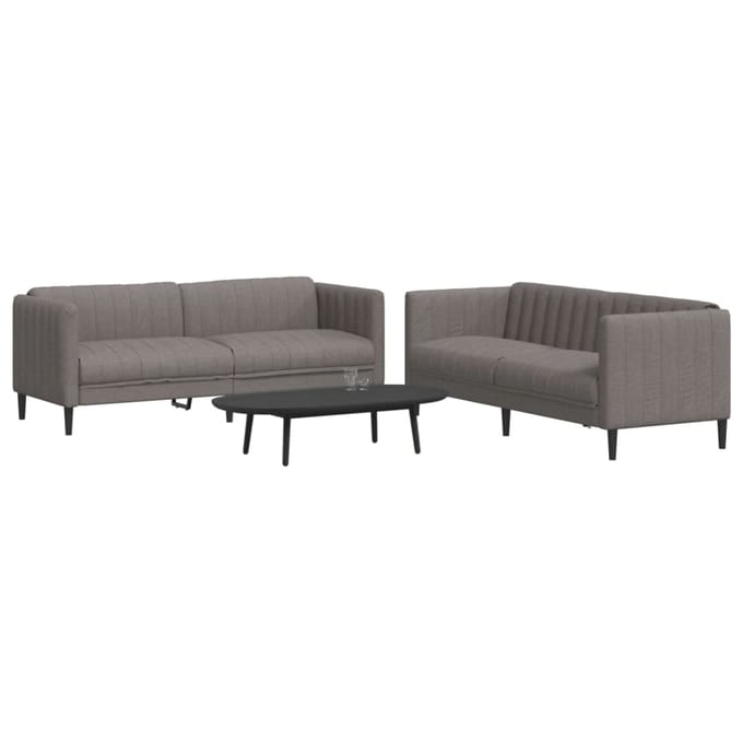 vidaXL - 2-delige - Loungeset - stof - taupe
