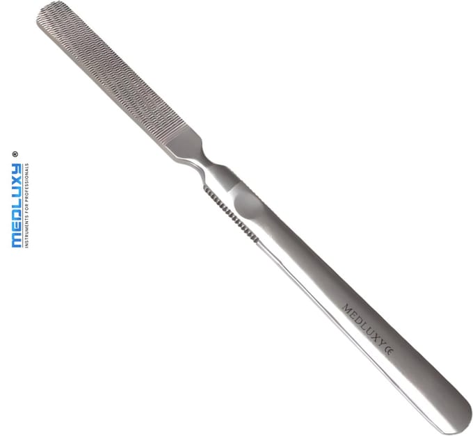 MEDLUXY® - Professionele Eeltvijl / Voetrasp - dubbelzijdig - RVS - 17 cm [callus verwijderen]