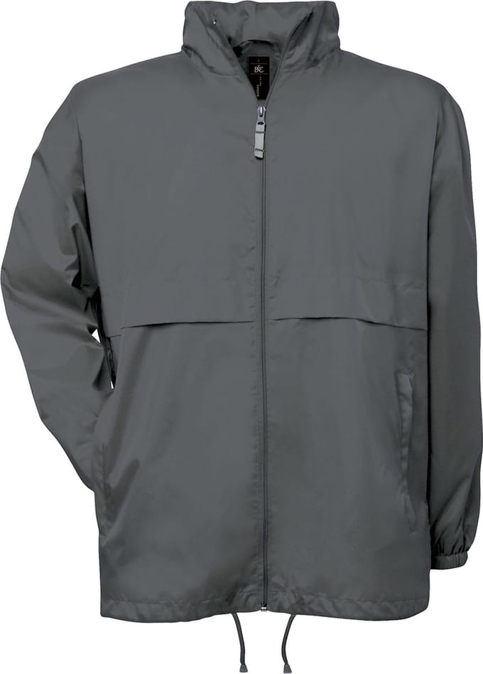 Windjas 'Air Men Windbreaker' B&C Collectie maat XXL Donkergrijs