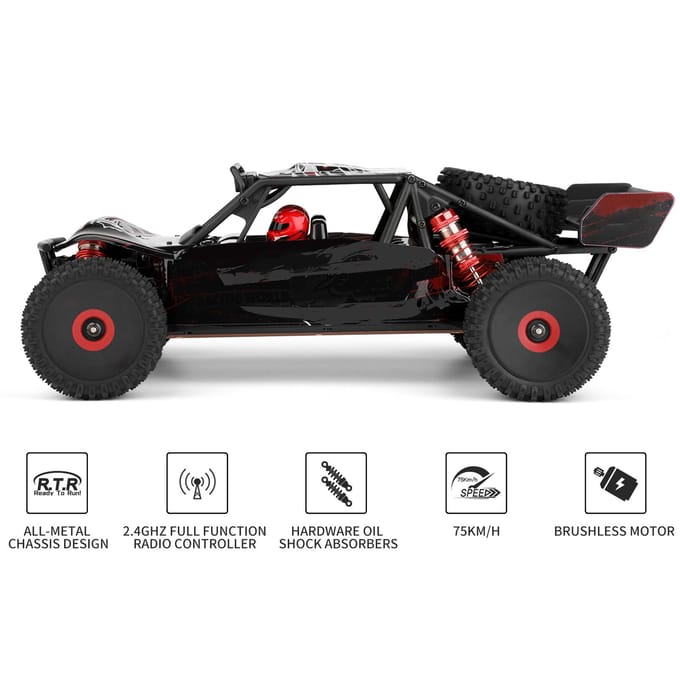 WLtoys 124016 Afstandsbediening Auto Off-Road Auto Hoge Snelheid Afstandsbediening Crawler 1/12 2.4GHz Race new remote controller version black