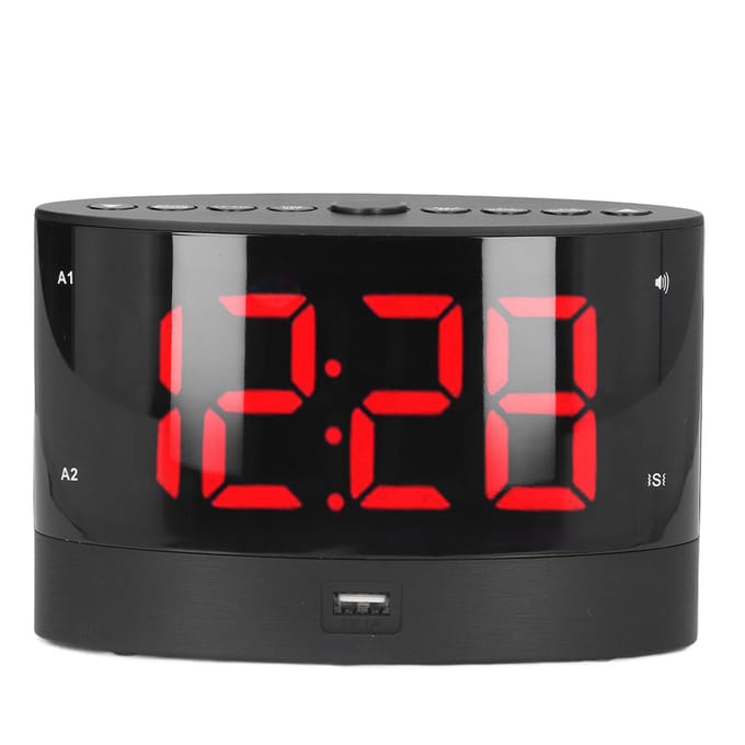 Digitale Wekker USB Opladen Wekker met 3 Vibratiemodi en 2 Tijdmodi black