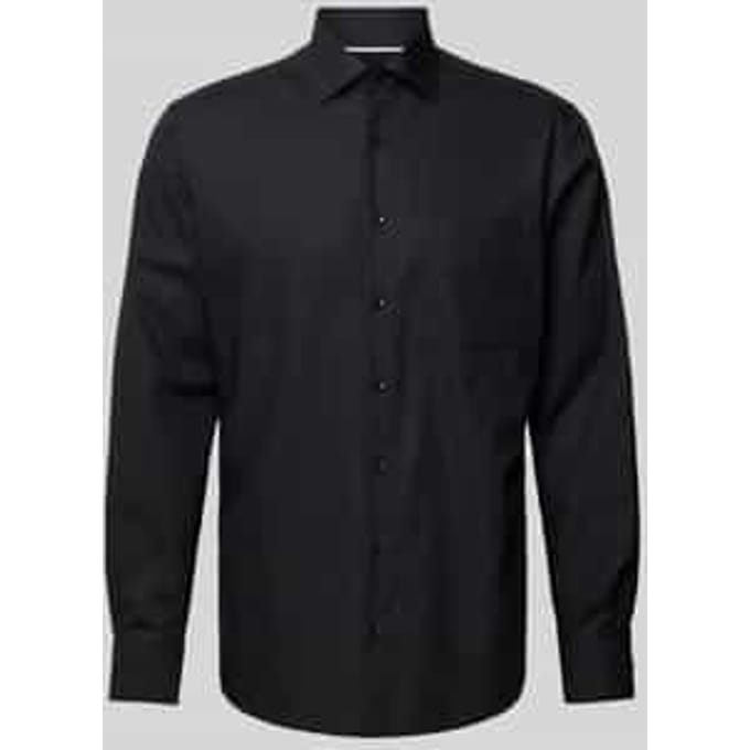 ETERNA modern fit overhemd - popeline - zwart - Strijkvrij - Boordmaat: 40 (EU maat: M)