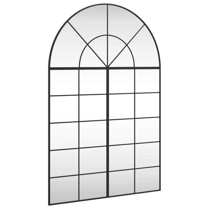 Vidaxl Wandspiegel, Zwart, 100X150 Cm, Afgerond Met Boog, IJzer