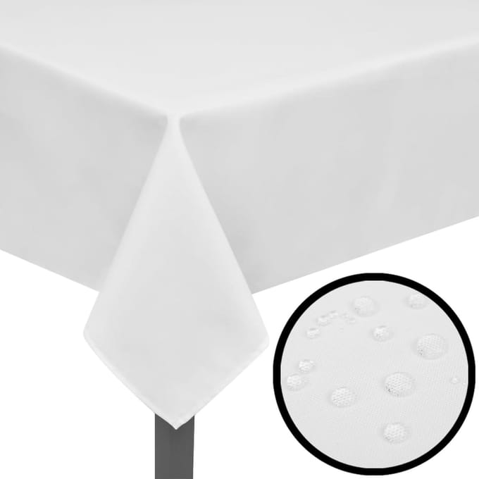 vidaXL - Tafelkleden - wit - 5 - stuks - 220 - x - 130 - cm