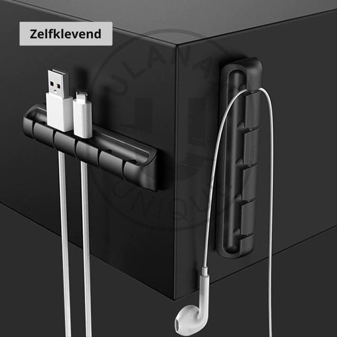 Ulanax® | Zwarte kabelhouder - Organizer - 7 kabels |