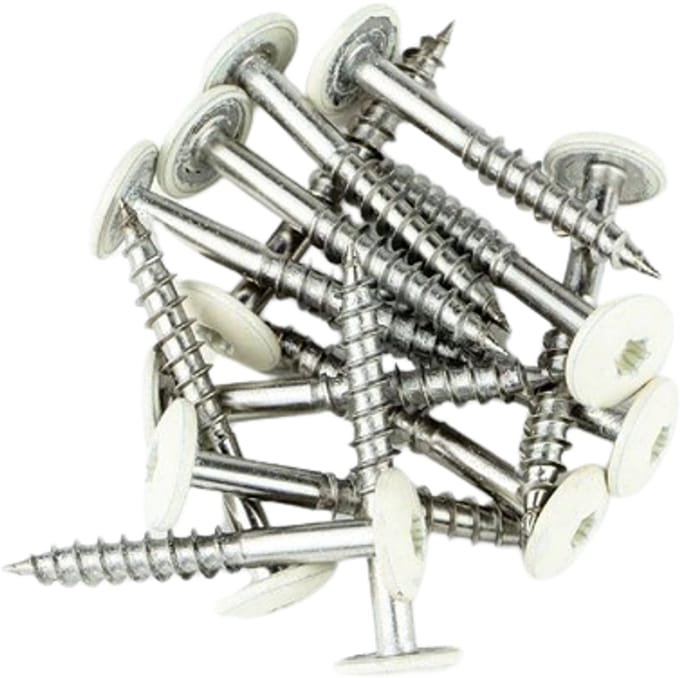 Trespaschroeven RVS 4,8x38 verpakt per 50 stuks gebroken wit (RAL 9010)