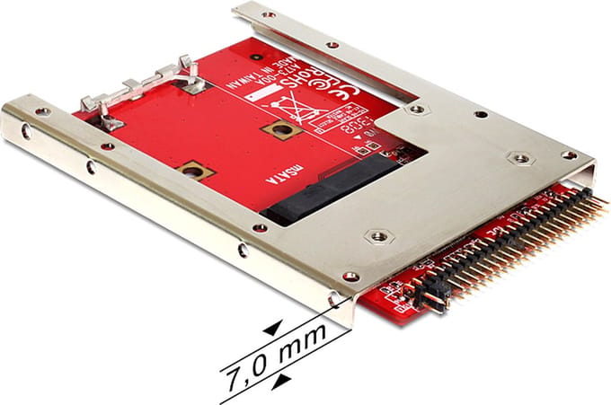 IDE 44-pins > mSATA converter met 2,5'' frame (7 mm)