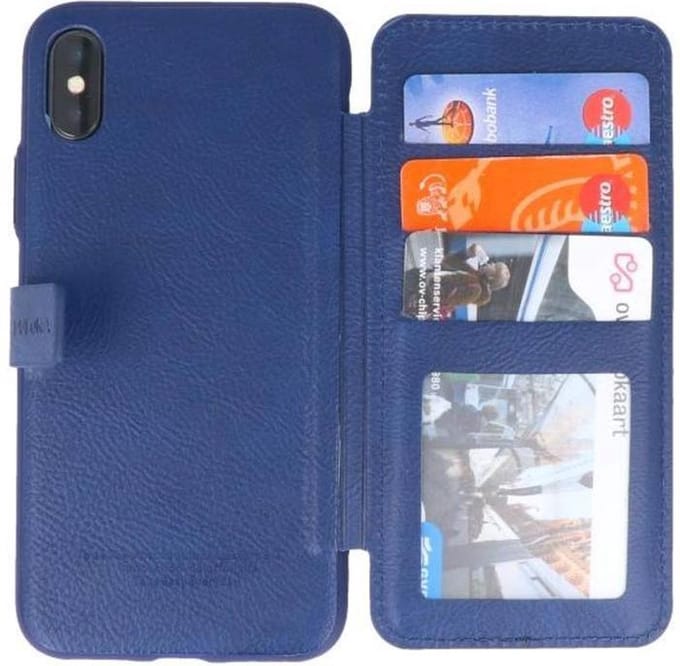 Back Cover Book Design Hoesje Geschikt voor iPhone X Blauw