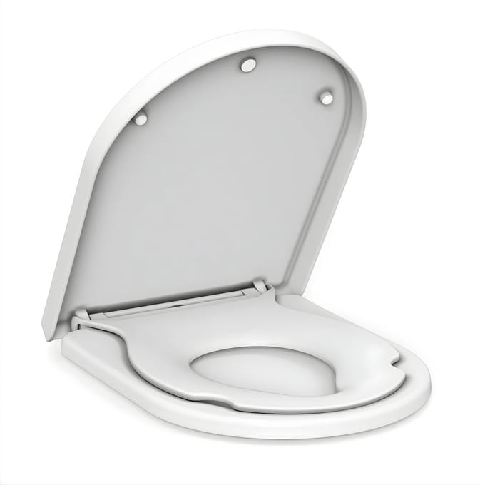 D-Vorm Toiletbril - Soft Close met Kinderzitje & Snelsluiting - Wit