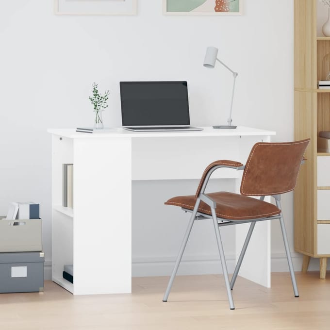 Vidaxl Bureau, Wit, 100X55X75 Cm, Materiaal Houtvezelplaat