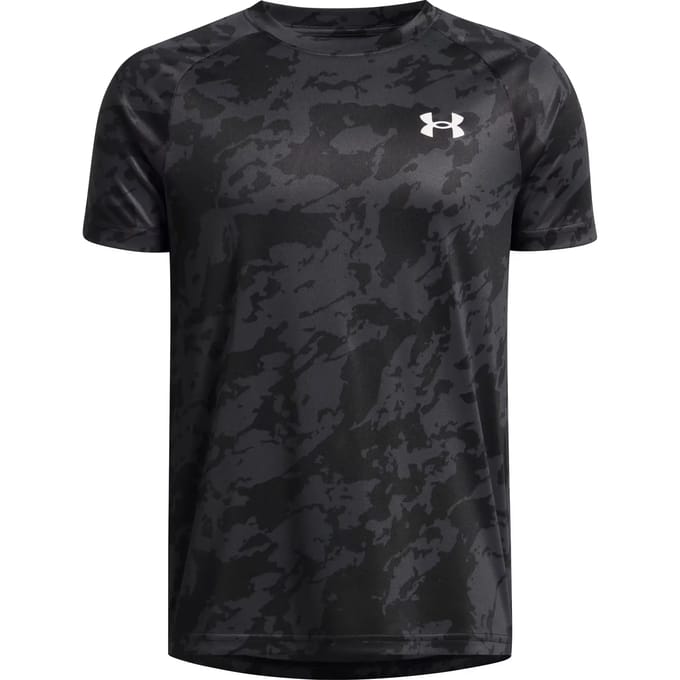 Under Armour UA Tech 2.0 SS-BLK Jongens Sportshirt - Zwart - Antraciet - Wit