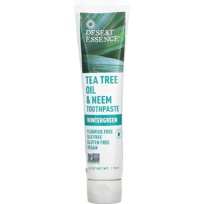 Desert Essence, Tea Tree Oil & Neem Toothpaste, Wintergreen, 6.25 oz (176 g)