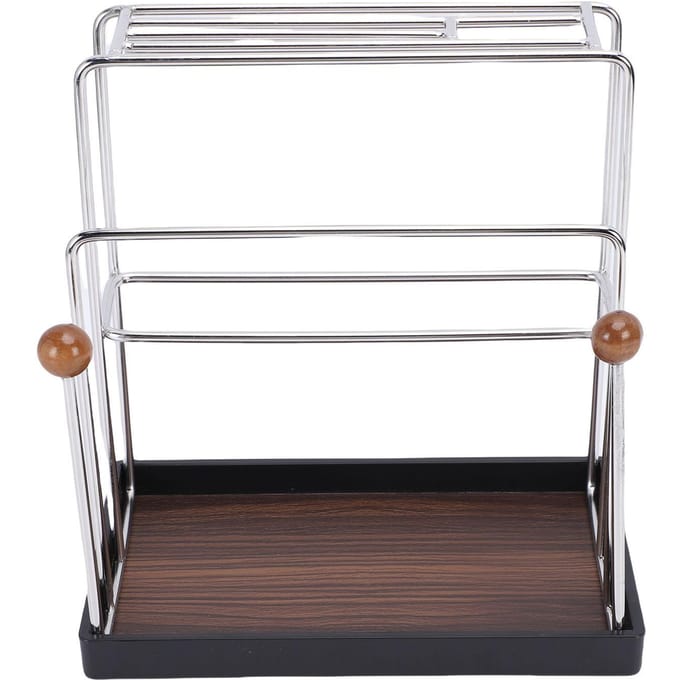 Support pour planche à découper   Support à ustensiles en acier inoxydable pour plan de travail de cuisine avec plateau égouttoir pour ciseaux éplucheurs trancheurs white