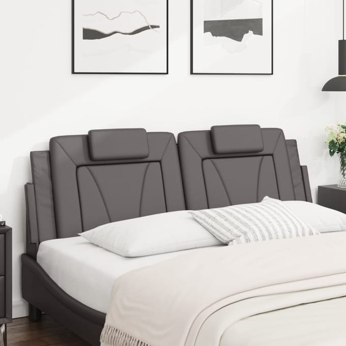 vidaXL - Hoofdbordkussen - "Viana" - 160 - cm - kunstleer - grijs