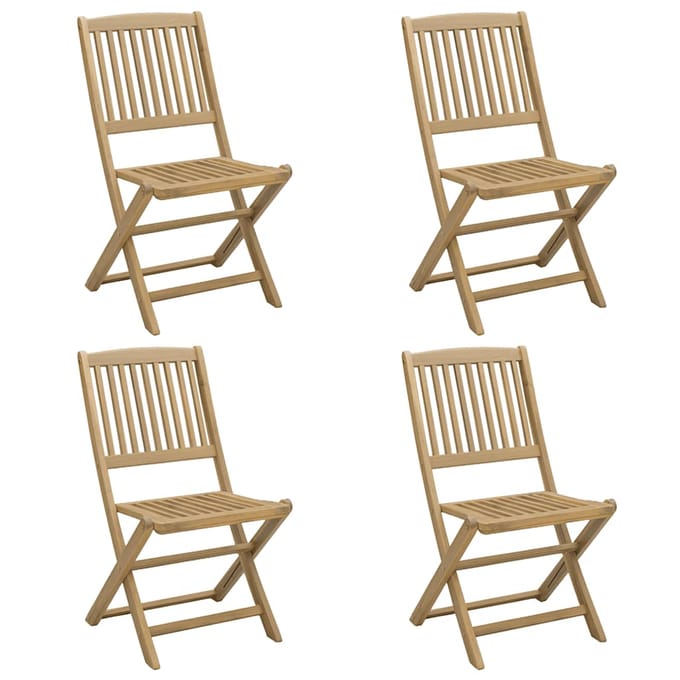 vidaXL - Klapstoelen, - 4 - stuks, - 57x49x90 - cm, - massief - acaciahout