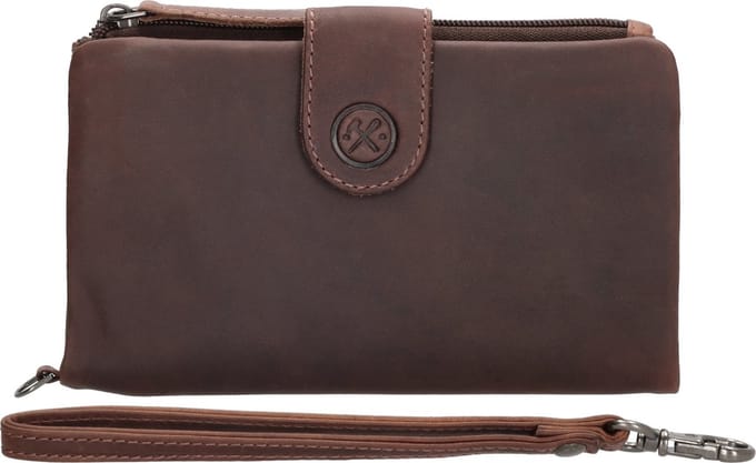 Hide & Stitches Japura Portemonnee - 100% Leer - Donkerbruin