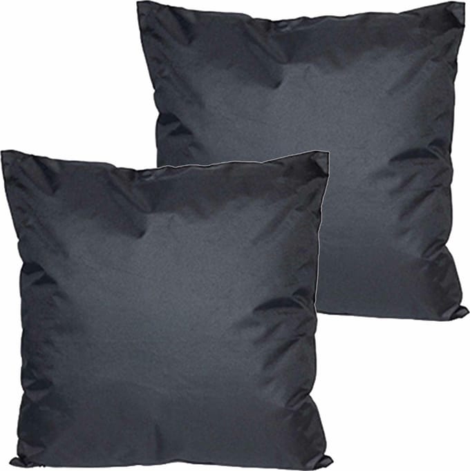 Anna's collection buitenkussens - 2x - Zwart - 60 x 60 cm - binnen/buiten