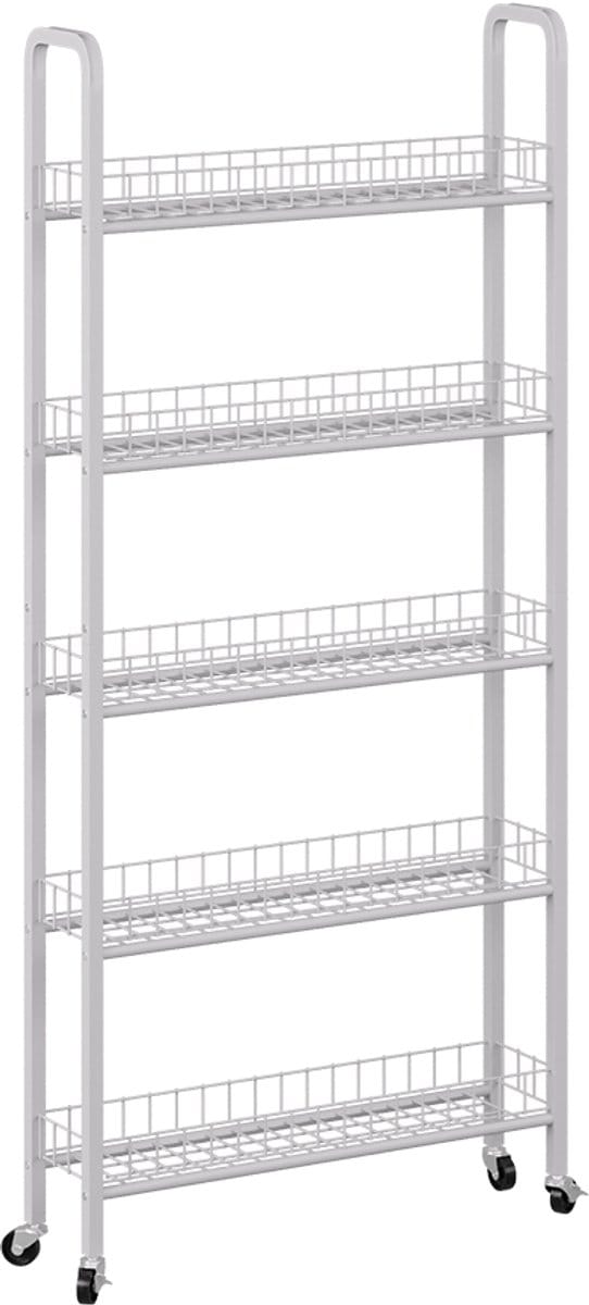 Vicco Rolivo Verrijdbaar ladeblok – 58 x 15 cm met 5 compartimenten Wit
