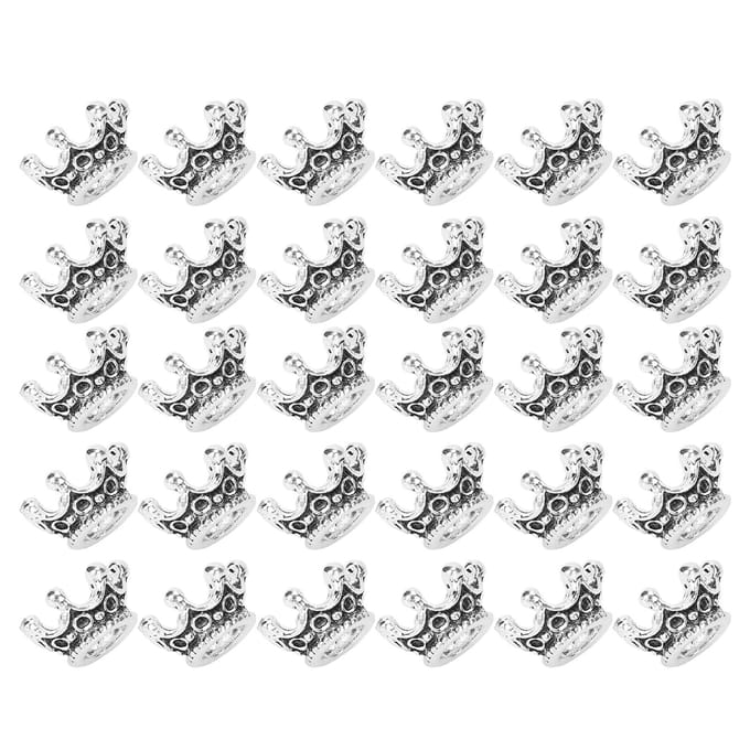 30 pièces Perles à Cheveux de Barbe Mode Alliage Perles de Tressage de Cheveux Accessoires de Bijoux DIY white