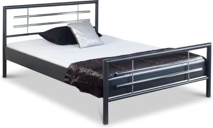 Bed Box Wonen Holly metalen bed Antraciet/Chroom 140x200 cm