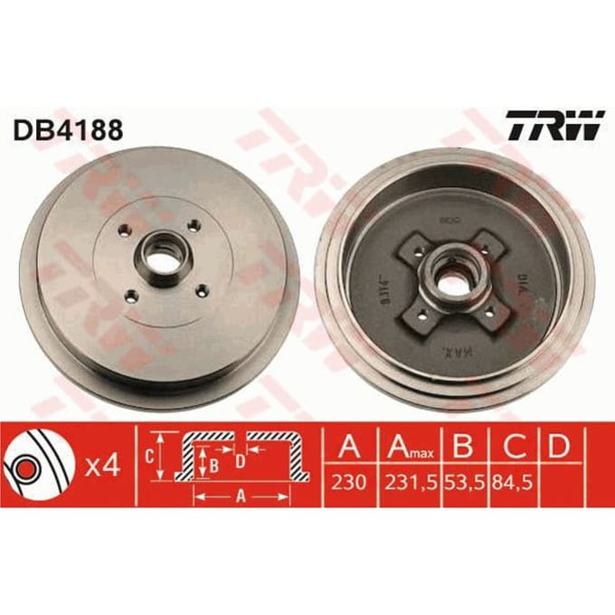 Remtrommel, 1 stuk TRW DB4188