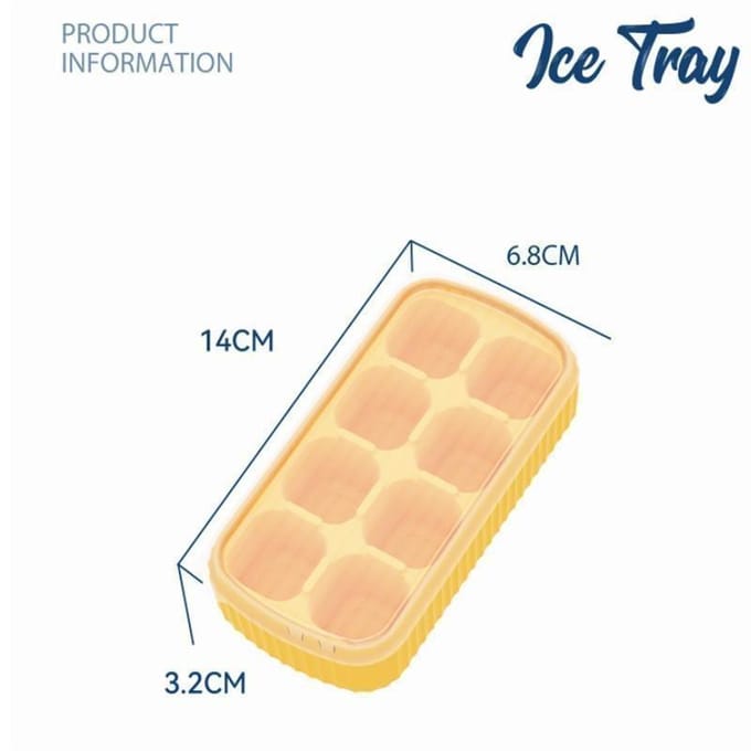 Moule à blocs de glace en Silicone, 1 pièce, Cube à glace avec couvercle, empilable, moules à glaces faits maison pour congélateur jaune