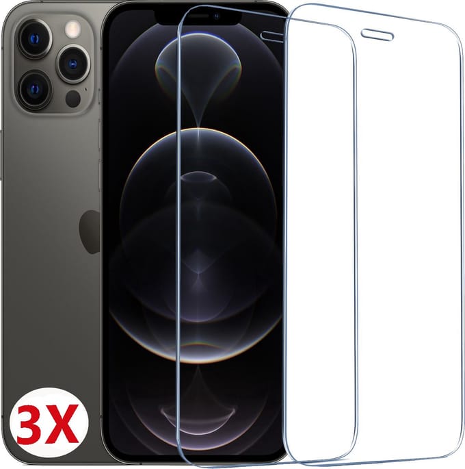 Apple iPhone 12pro max Screenprotector Beschermglas Glazen bescherming Screenprotector HD 9H beschermings glas geschikt geschikt voor Apple iPhone 12pro max - 3stuk